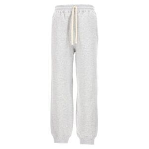 Miu‎ Miu Women's Embroidered Logo Jogger Track Pants Gray Size M